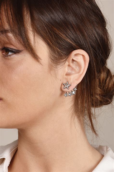 dior earrings with blue star|christian dior earrings.